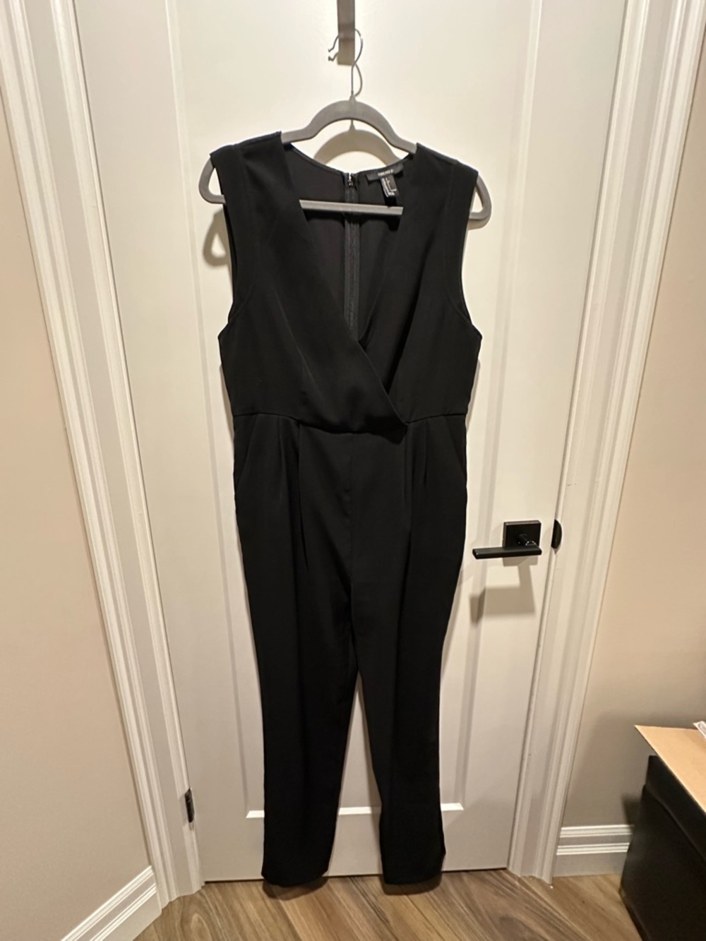Forever 21 Black Sleeveless V-Neck Jumpsuit